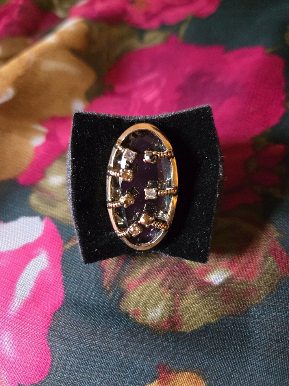 Gold-Tone Oval Cocktail Ring